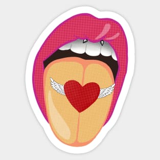 Heart with wings lips Sticker